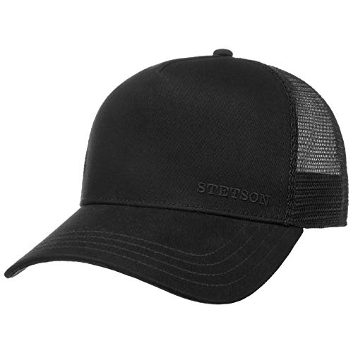 Stetson Gorra Trucker Classic Cotton Mujer/Hombre - de béisbol Malla Snapback, con Visera Primavera/Verano - Talla única Negro