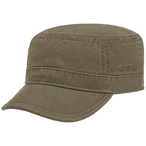 Stetson Gosper Army Urban Cap Mujer/Hombre - Gorra Militar de algodón - Gorra Militar con protección UV - Gorra Verano e Invierno - Gorra Verde Oliva XXL (62-63 cm)