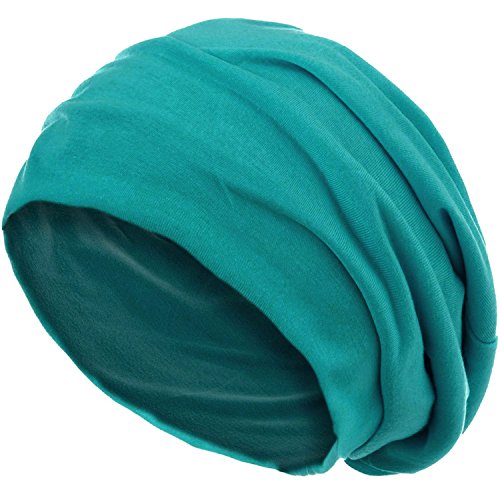 style3 Gorro Slouch Beanie de Fino Tejido de Punto Transpirable y Ligero, Gorro Unisex One Size, Color:Petrol