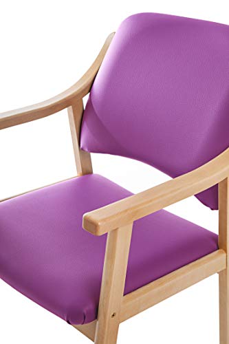 SUENOSZZZ - Silla Altea de Madera de Haya, Polipiel Color Fucsia. Sillas para Comedor/Salon/habitacion | Silla geriatrica | Silla Madera | Mueble para recepcion | Silla Oficina | Sillas de Espera