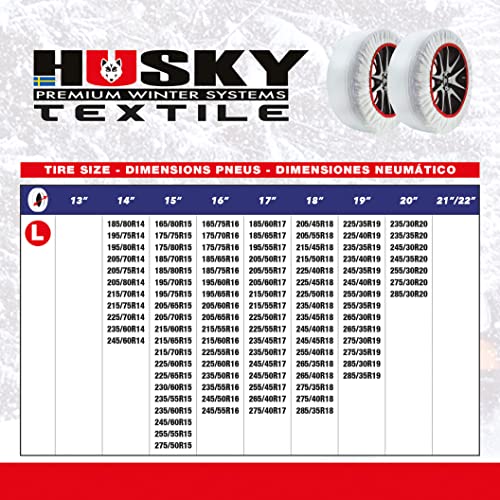 Sumex HUSTX03 Husky - Cadena de Nieve Textil, Talla L, 2 Unidades