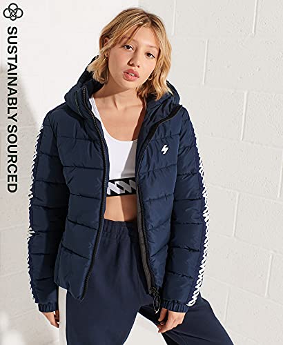 Superdry Con Capucha Chaqueta, Azul Oscuro, XS para Mujer