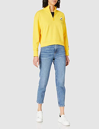 Superdry Sportstyle Essential 1/4 Zip Sudadera, Amarillo náutico, XL para Mujer