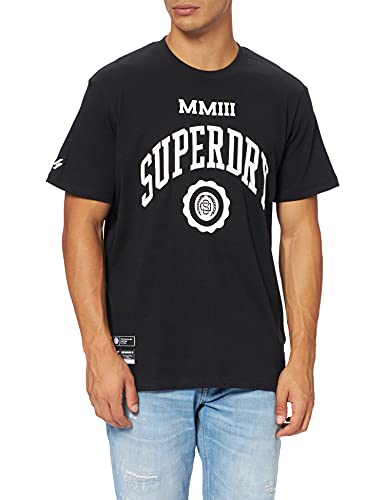 Superdry Varsity Arch tee Camiseta, Negro, M para Hombre