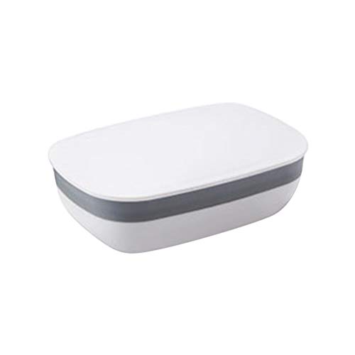 SUPVOX Caja de jabón portátil con Tapa para Lavado Ducha casa Cuarto de baño Color Blanco