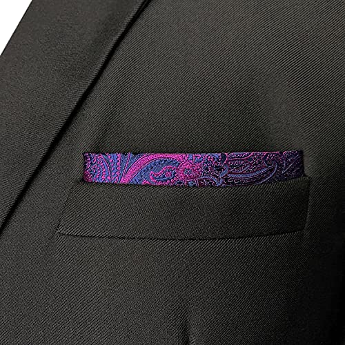 S&W SHLAX&WING Pañuelos de Bolsillo Para Hombre Púrpura Azul Fucsia Paisley