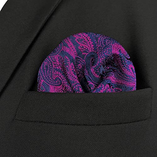 S&W SHLAX&WING Pañuelos de Bolsillo Para Hombre Púrpura Azul Fucsia Paisley