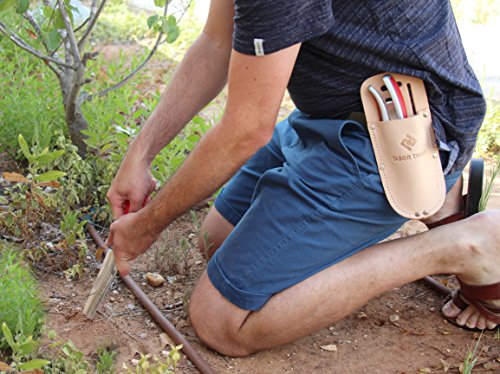 TABOR TOOLS H1E Funda de cuero para tijeras de podar y tijeras de podar, funda de cinturón, se adapta a la mayoría de las tijeras de jardín