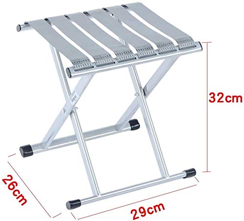 Taburete Reposapies Salon Plegable Portable de la Pesca al Aire Libre Silla Plegable de Metal Plegable de la Sala de heces Inicio pequeño Taburete Silla QAF1008 (Color : A, Size : 32cm)