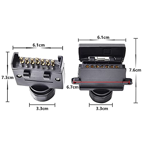 TAEUYYM Enchufes de Remolque 7 Pines Plano Y Zócalo de Remolque 7 Pines Plano, 12V Australia Enchufe Zócalo Remolques Impermeable Conector, Enchufe Zócalo para RV Autos Remolque (Extremodeltornillo)