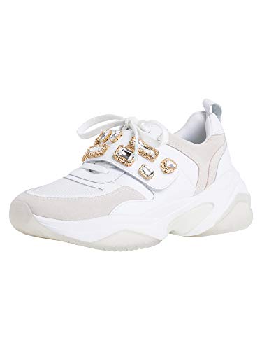 Tamaris Mujer Zapatos de Cordones 23785-24, señora Calzado bajo,Calzado de Calle,Zapatilla Deportiva,Calzado de Ocio,White,39 EU / 5.5 UK