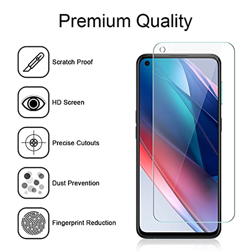 TAURI 4 Pack Protector Pantalla OPPO Find x3 Lite con 2 Pack Protector Pantalla Cristal Templado y 2 Pack Protector de Lente de Cámara - Sin Burbujas Dureza 9H Doble Protección Kit Fácil instalación