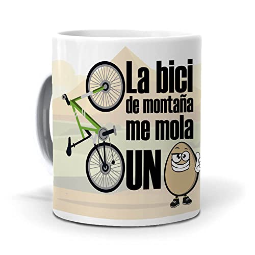 Taza La Bici de montaña me Mola un Huevo.