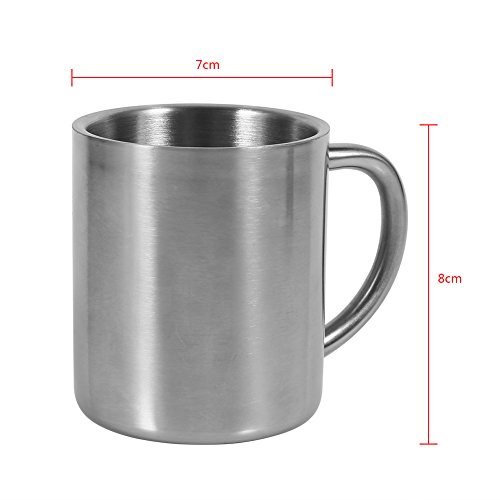 Taza portátil de acero inoxidable de doble pared, viaje, camping, café, té, leche, taza para beber, uso duradero para estudiantes, para el hogar, la cocina, la oficina