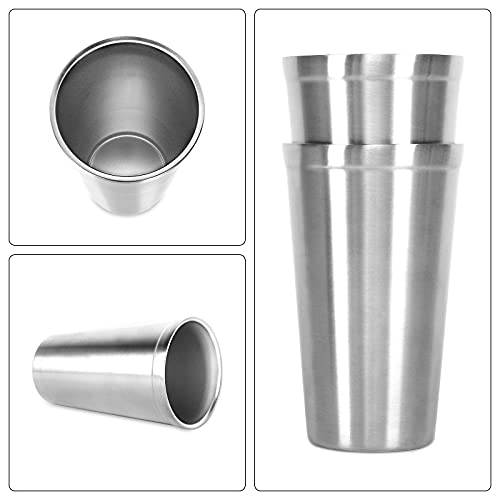 Tazas con aislamiento de doble pared de acero inoxidable (juego de 2) apilables, taza de café/té/vasos de cerveza escalofriantes, para viajes, al aire libre, camping y todos los días, 16 oz (480 ml)