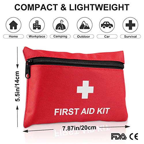 TENQUAN Small First Aid Kit, 100pcs Mini First Aid Kits Compact, Lightweight Basic Supplies Ideal for Emergencies at Home Travel and Survival Situations