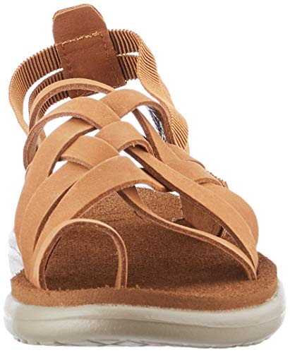 Teva Voya Strappy Leather, Sandalias de Punta Descubierta Mujer, Marrón (Chipmunk CPM), 36 EU