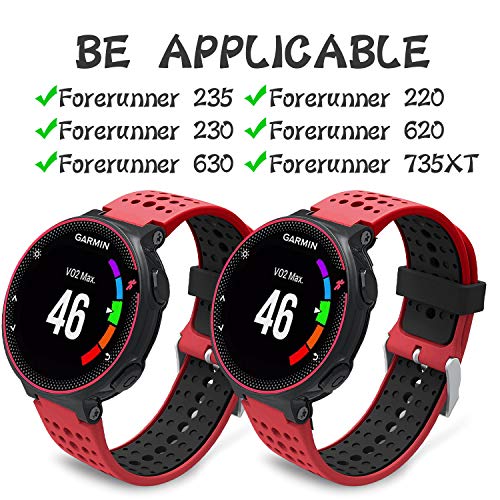 Th-some Correa para Garmin Forerunner 235 - Compatible con Forerunner 735XT Correa de Reloj, Pulsera de Reemplazo Silicona Suave Sports Banda para Forerunner 220, 230, 620, 630 y 735XT Smart Watch