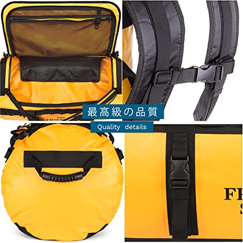 The Friendly Swede Duffel Bolsa de Viaje y Deporte Convertible en Mochila - Duffle Bag (Capacidad: 30l/ 60l/ 90l) (90L Amarillo)