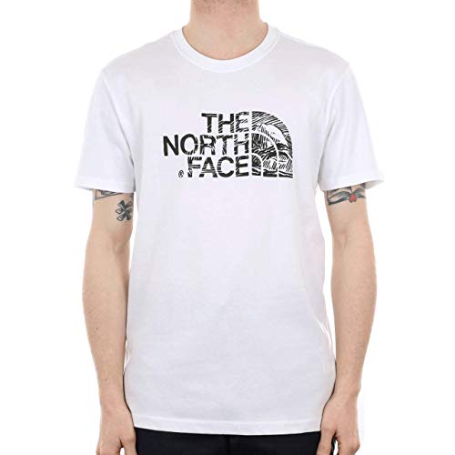 The North Face S/S Wood Dome tee Camiseta, Hombre, TNF White/TNF Black, Small