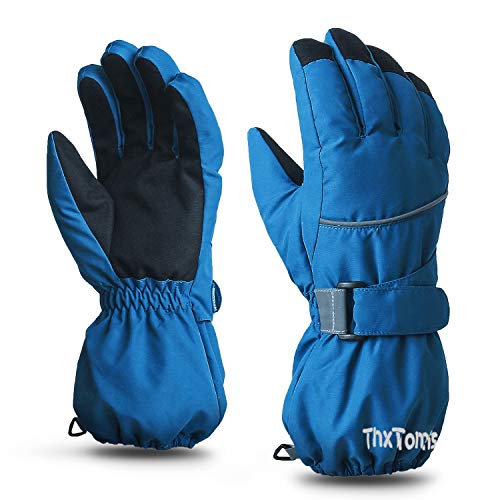 ThxToms Guantes Térmicos Niños, Guantes Impermeables de Invierno para Correr Esquí Snowboard, para Niños y Niñas