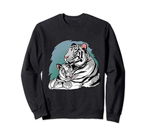 Tigre blanco y cachorro de gato grande Sudadera