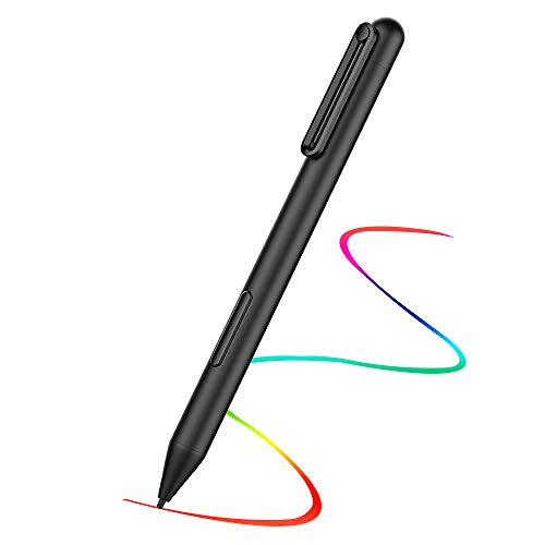 TiMOVO Lápiz Stylus Compatible con Surface Pro 7/6/5/4/3/X, Surface Go 2/1, Surface Laptop 4/3/2/1, Surface Book 3/2/1, Studio 2/1, Surface 3, Pen Táctil 1024 Presión Rechazo Palma con Clip, Negro