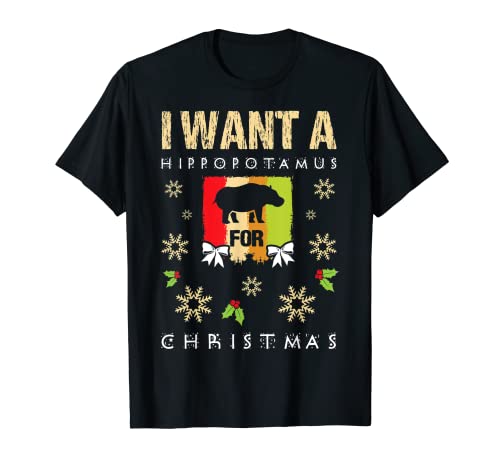 Todo lo que quiero para Navidad es un colmillo de mamífero hipopótamo Camiseta