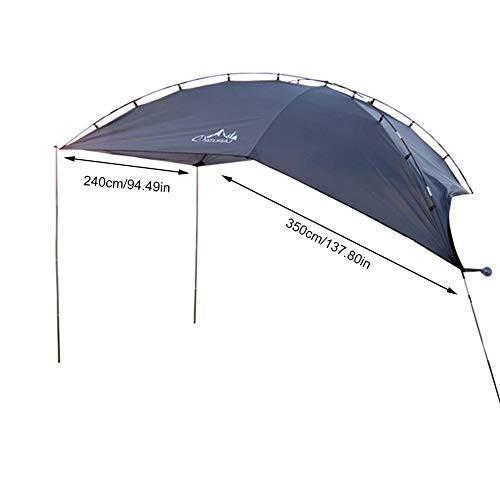 Toldo para coche o caravana, toldo para coche, camping, toldo, toldo, toldo, caravana, remolque, techo o playa, MPV, Hatchback, minivan, sedán al aire libre azul