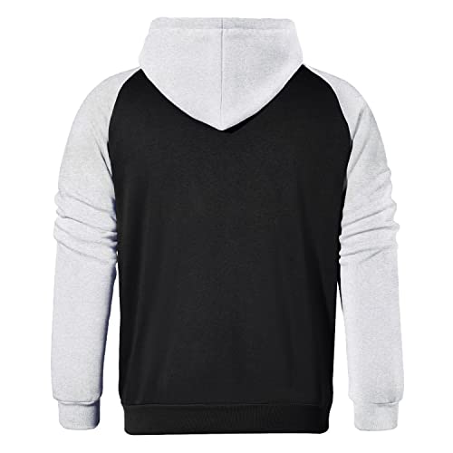 TOMEEK Sudadera con Capucha para Hombre Sudadera de Manga Larga Jersey con Bolsillos y Cordón, Gris, Talla M