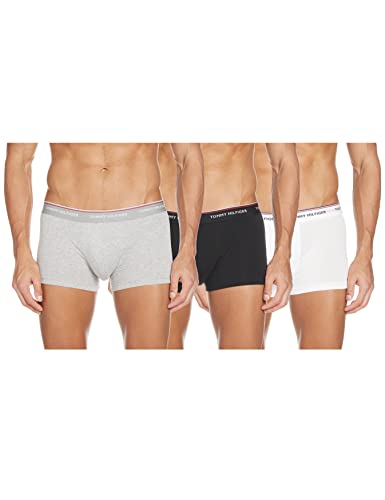 Tommy Hilfiger 3p LR Trunk Boxer, Negro (Black/White/Grey Heather 004), M (Pack de 3) para Hombre