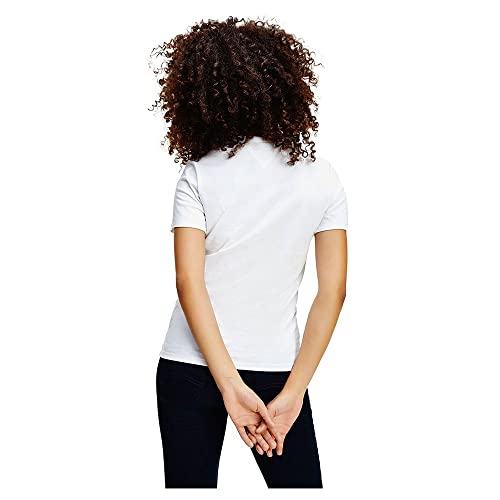 Tommy Hilfiger Tjw Skinny Stretch V Neck Camiseta, Blanco (White), M para Mujer