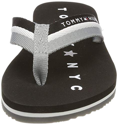 Tommy Hilfiger Tommy Loves NY Beach Sandal, Chanclas Mujer, Negro (Black 990), 38 EU