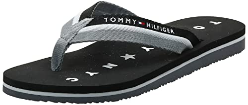 Tommy Hilfiger Tommy Loves NY Beach Sandal, Chanclas Mujer, Negro (Black 990), 38 EU