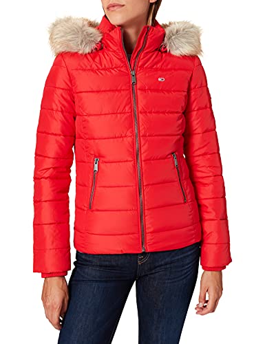 Tommy Jeans TJW Essential Hooded Jacket Chaqueta, Deep Crimson, S para Mujer