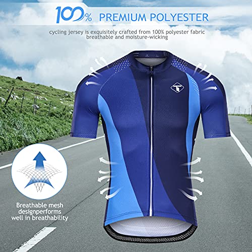 TOMSHOO Ropa de Ciclismo MTB, Traje Ciclismo Hombre, Maillots de Ciclismo Verano, Manga Corta y Pantalones Cortos con 21D Gel Acolchados para Bicicleta MTB Deportes