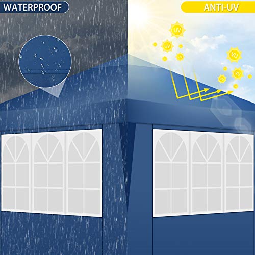 TOOLUCK 3x3m Carpas Plegables Impermeable Cenadores para Jardin Carpa Playa Protección UV con 4 Paneles Laterales, Toldos Exterior Terraza para Jardín Fiesta etc, 3x3m , Azul