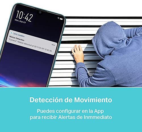 TP-Link TAPO C210 - Cámara VIgilancia 360°, Resolución 3MP, Visión Nocturna hasta 9 m, Audio Bidireccional, Detección Movimiento, Admite Tarjeta SD, Control Remoto, Compatible con Alexa