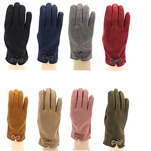 Trendcool Guantes Mujer Invierno. Talla única. Guantes Tactiles para movil. Finos y Elegantes. Guantes Calientes para el Frio, Abrigados. Aptos para Trabajo, Conducir, Vestir. (Negro)