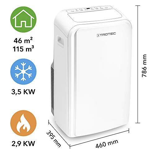 Trotec Trotec Climatizador Local Pac 3500 Sh Portátil 3.5 kw Aire Acondicionado 4 en 1 para Refrigeración Climatización y Calefacción 2.9 kw [Eficiencia Energética A]