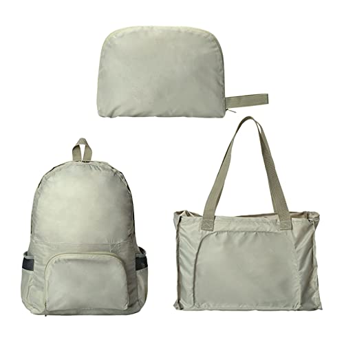 TSLBW Mochila Plegable Ligera Mochila Plegable para Senderismo Mochila de Viaje multifunción para Caminar, Acampar, Ciclismo, Escalada, Deporte al Aire Libre Khaki