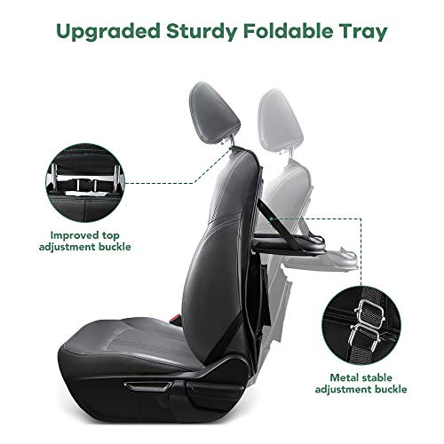 Tsumbay Organizador para Coche, Kick Mats de Coche, Protector Asiento Coche con Soporte para Tableta Plegable, Universal Multi-Bolsillo Protector Trasero del Asiento de Coche para Niños Negro