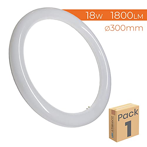 Tubo Circular LED G10 18w. Color Blanco Frio (6500K,). Sin instalacion. Tubo redondo cocina. 30cm.