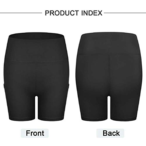 Tuopuda Cortas Leggins Mujer Pantalones Deportivas Cintura Alta Pantalones con Bolsillo del teléfono para Running Training Fitness Yoga y Pilates (Negro,S)