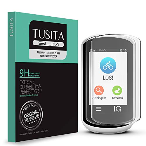 TUSITA [2 Piezas] Protector Pantalla Compatible con Garmin Edge Explore - 0.33mm Cristal Templado Ultrafino Vidrio, Ultraresistente 9H Dureza - Ciclocomputador GPS para Bicicleta Accesorios