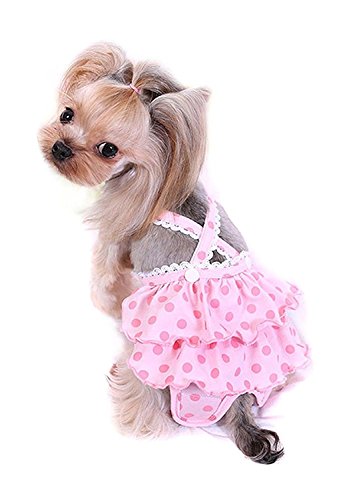 TVMALL Pañal de perro para perros pequeños Cosy Pet Dog Cotton Tighten Strap Sanitary Physiological Pants Pet Underwear Pañales (Rosa, S)