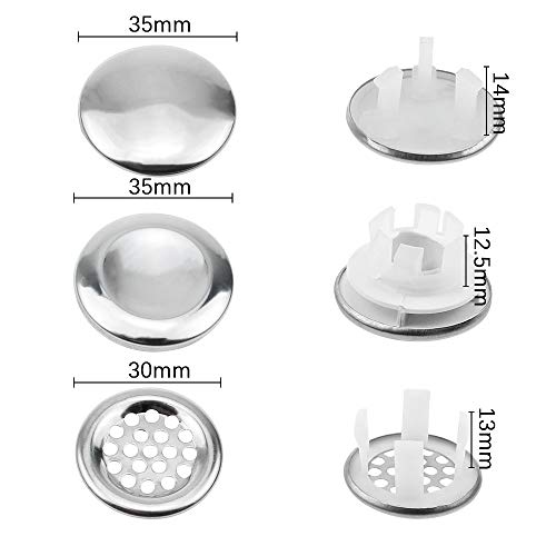 TXErfolg Anillo de Desbordamiento para Fregadero Tapa de Desbordamiento de Acero Inoxidable Tapa de Desbordamiento para Lavabo Anillo de Desbordamiento para Baño Cocina 9 Piezas