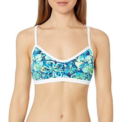 TYR Malibu Crosscut tieback Bikini Top Entrenamiento, Mujer, Turquesa, L