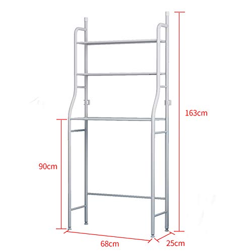 UDEAR Estantes de baño Encima del Estante de la Lavadora Estante de Ahorro de Espacio Estante Organizador de baño Espacio de pie 3 Niveles, Blanco