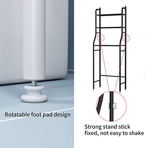 UDEAR Estantes de baño Encima del Estante de la Lavadora Estante de Ahorro de Espacio Estante Organizador de baño Espacio de pie 3 Niveles, Blanco